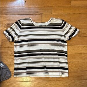 multicolor striped tee